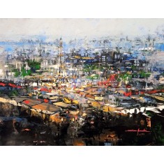 Shan Amrohvi, 24 x 30 inch, Acrylic on Canvas, Cityscape Painting, AC-SA-188